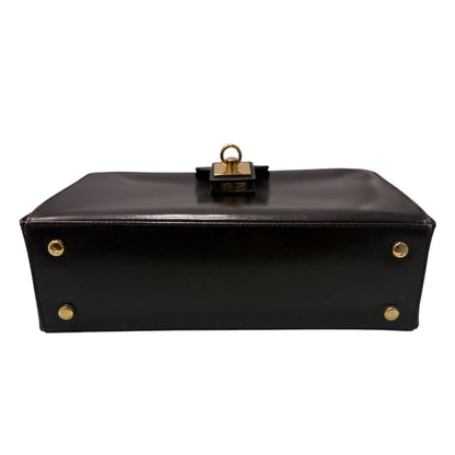 Celine Calf Leather Black Gold Box Handbag — view 4