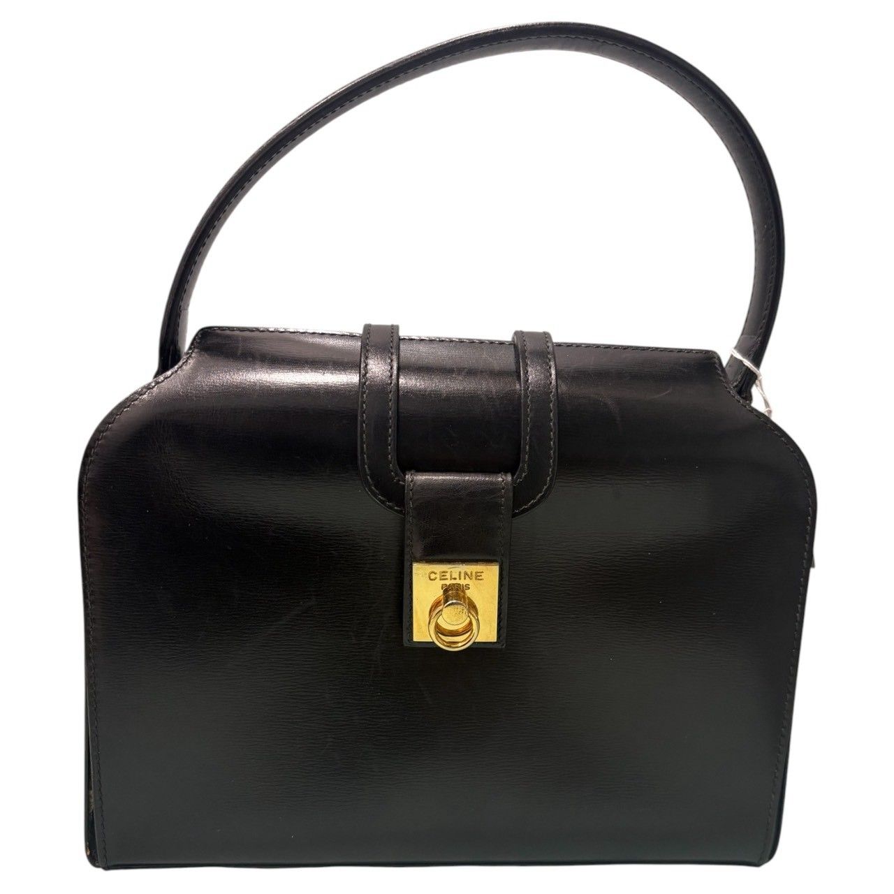 Celine Calf Leather Black Gold Box Handbag