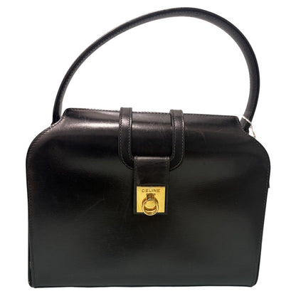 Celine Calf Leather Black Gold Box Handbag