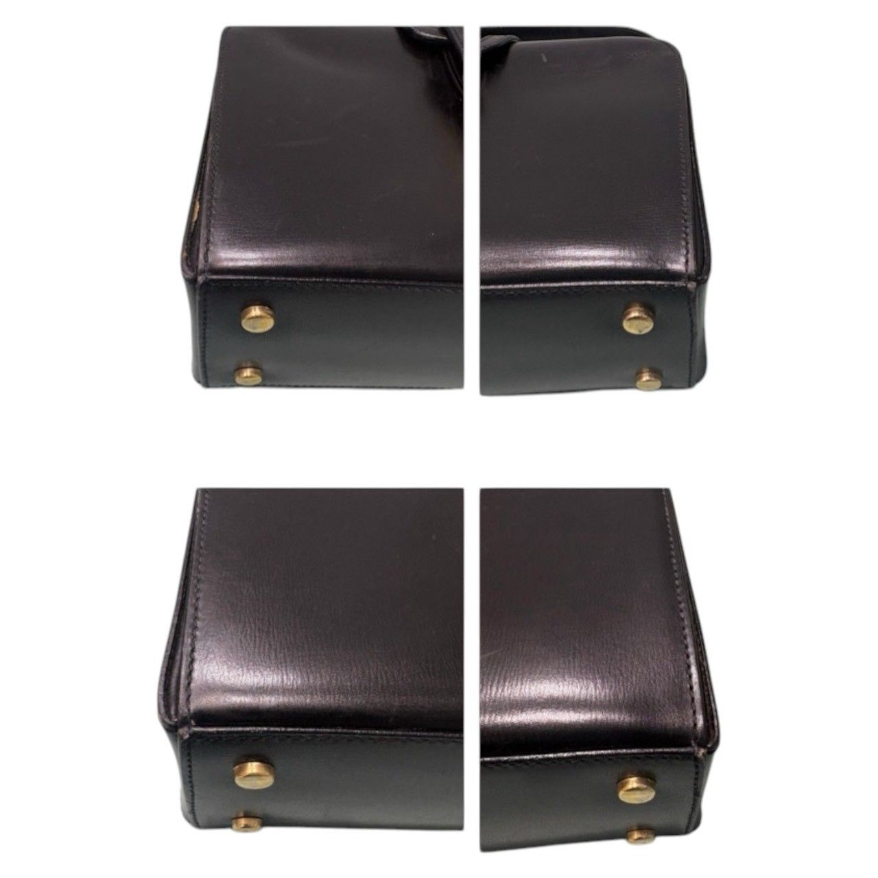 Celine Calf Leather Black Gold Box Handbag — view 5