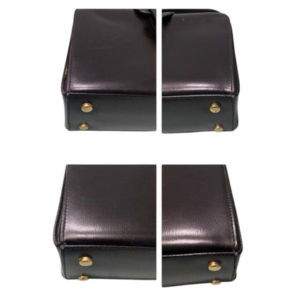 Celine Calf Leather Black Gold Box Handbag — view 5