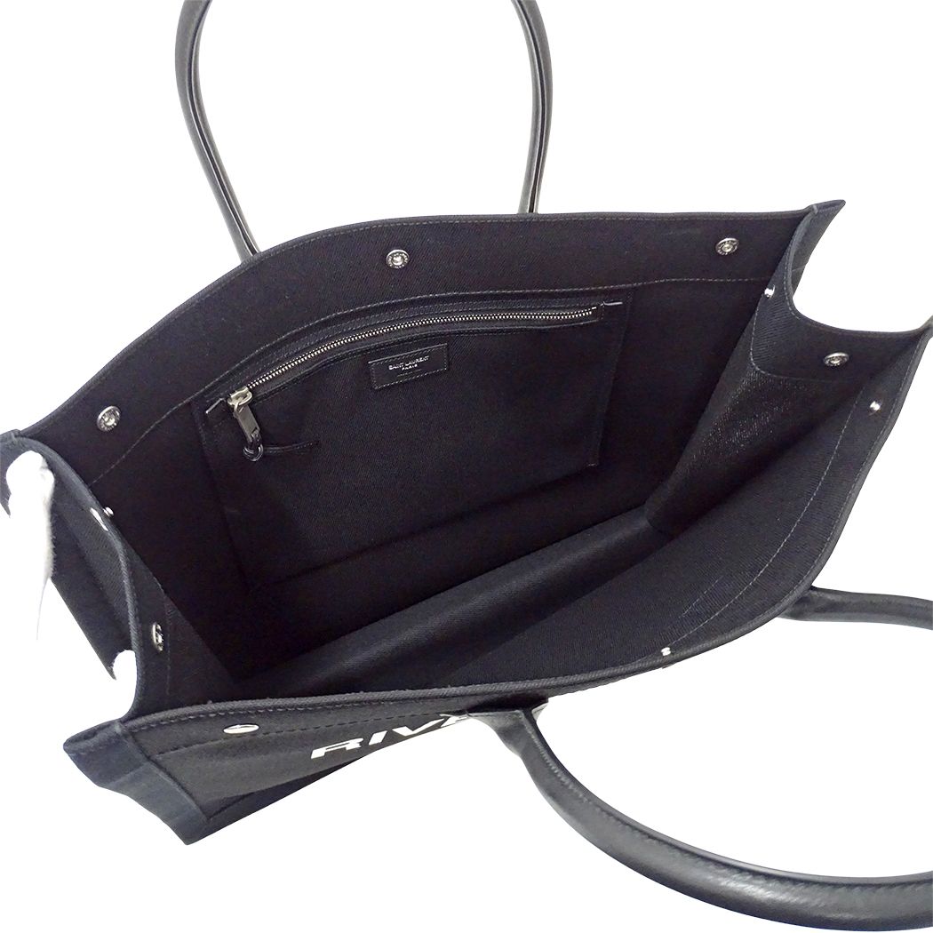 Saint Laurent Tote Liv Ghosh Large Canvas Black Logo — view 5