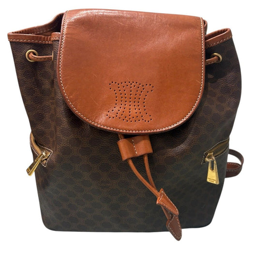Celine Macadam Brown Gold Backpack