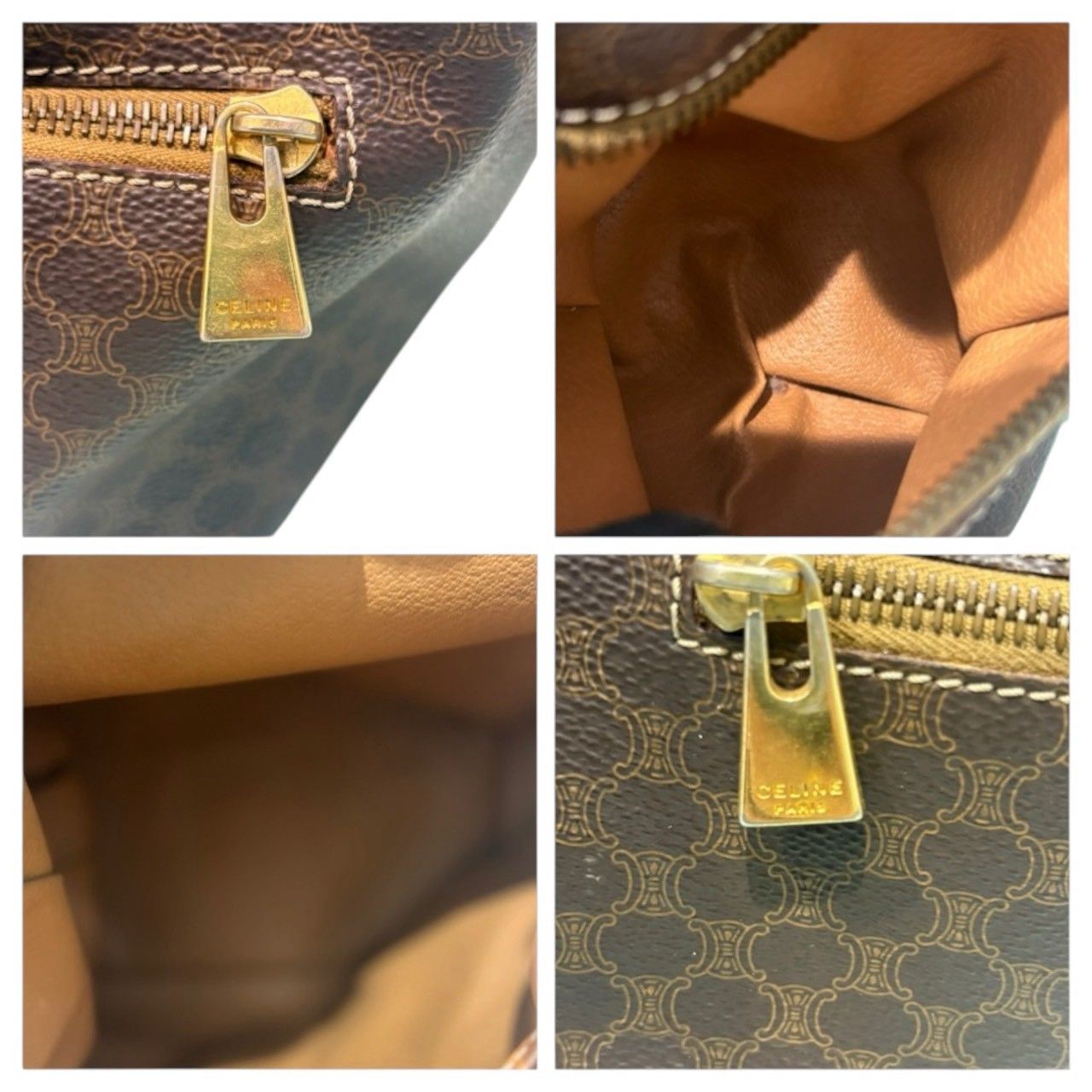 Celine Macadam Brown Gold Backpack — view 8