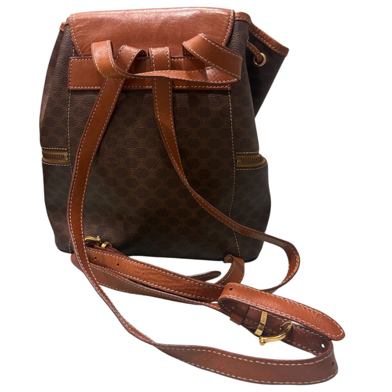 Celine Macadam Brown Gold Backpack — view 2