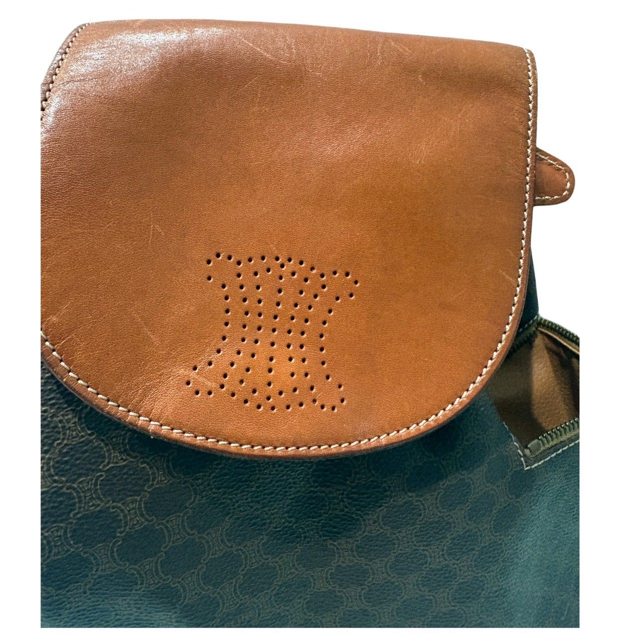 Celine Macadam Brown Gold Backpack — view 6