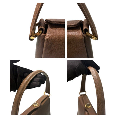 Gucci Calf Leather Brown Gold Handbag — view 7