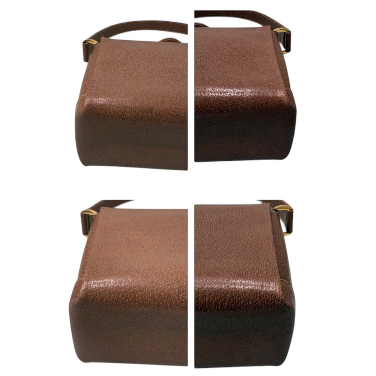 Gucci Calf Leather Brown Gold Handbag — view 5