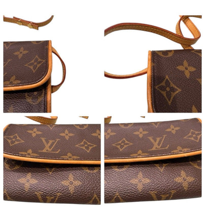 Louis Vuitton Monogram Pochette Twin PM Brown Leather Shoulder — view 7