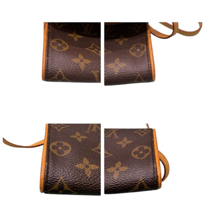 Louis Vuitton Monogram Pochette Twin PM Brown Leather Shoulder — view 6