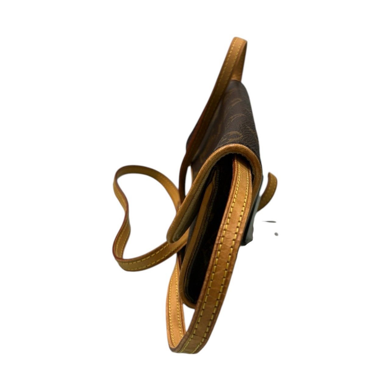 Louis Vuitton Monogram Pochette Twin PM Brown Leather Shoulder — view 3
