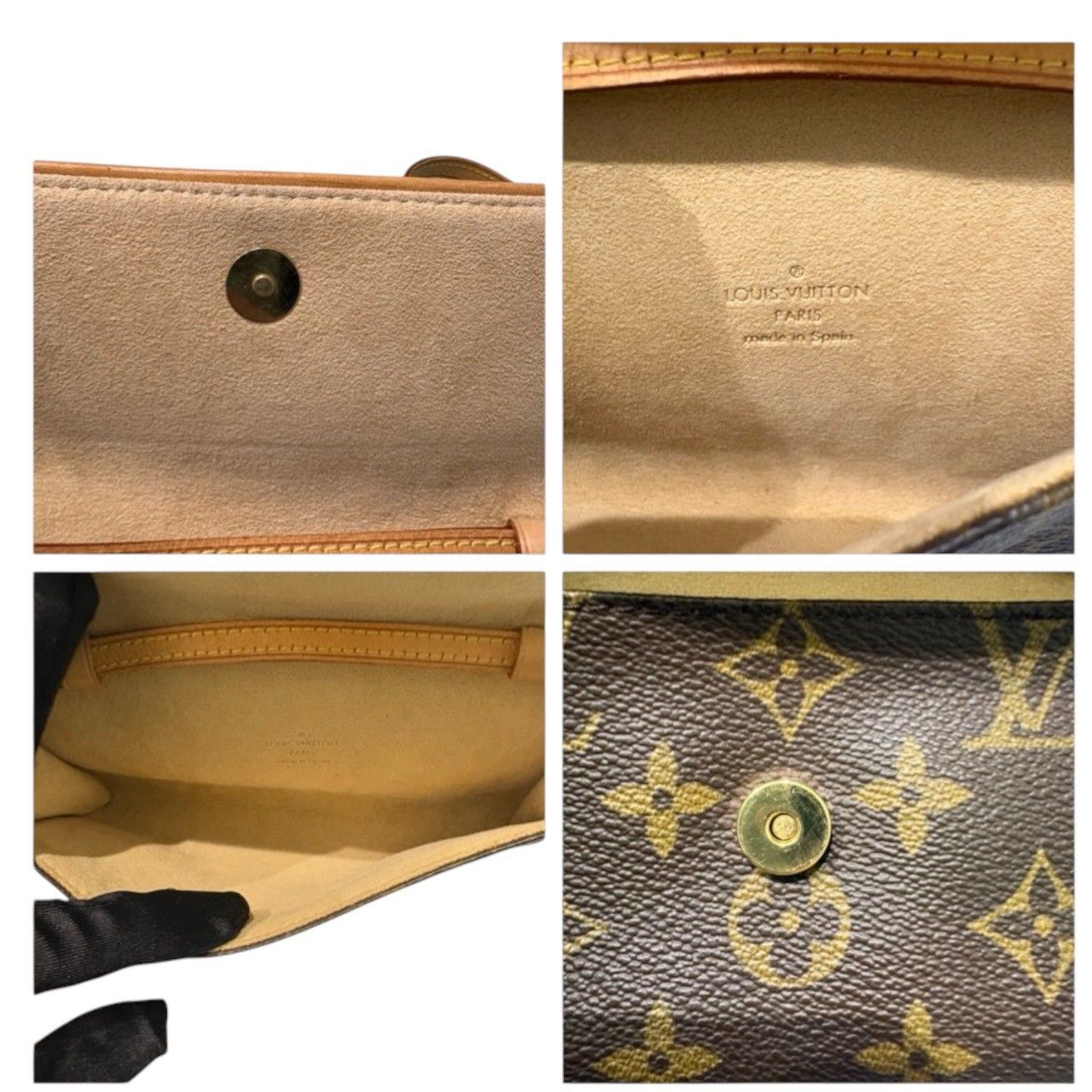 Louis Vuitton Monogram Pochette Twin PM Brown Leather Shoulder — view 5