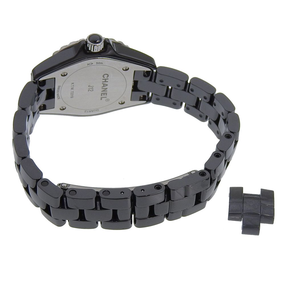 Chanel J12 Ceramic Diamond Quartz Analog Display Black Dial Watch — view 5