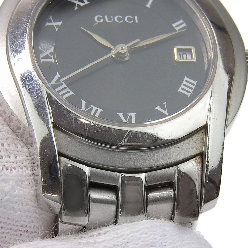 Gucci Stainless Steel Quartz Analog Display Black Dial Watch — view 8