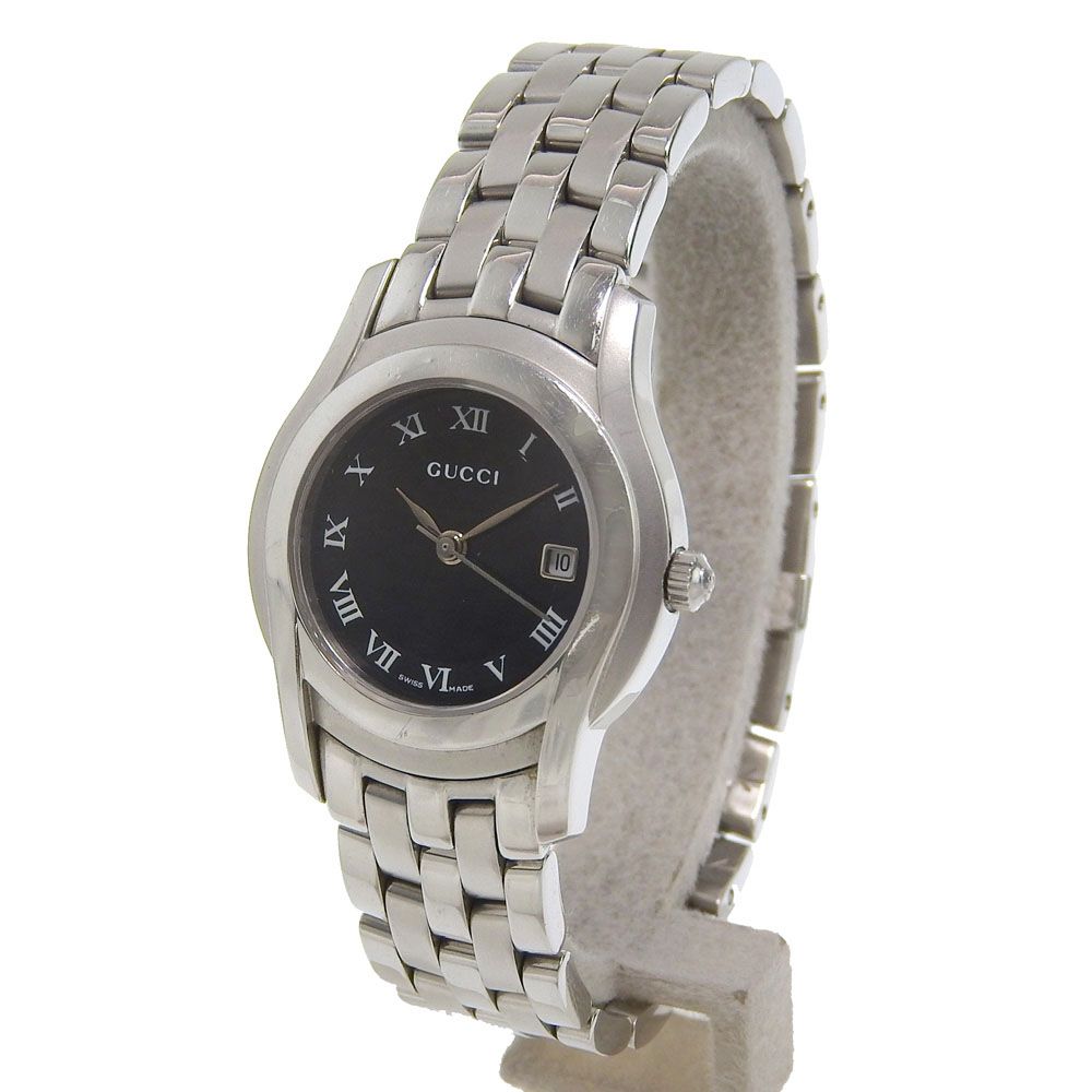 Gucci Stainless Steel Quartz Analog Display Black Dial Watch — view 2
