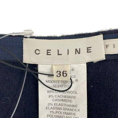 Celine Wrap Skirt 36 S Navy Long Border — view 3