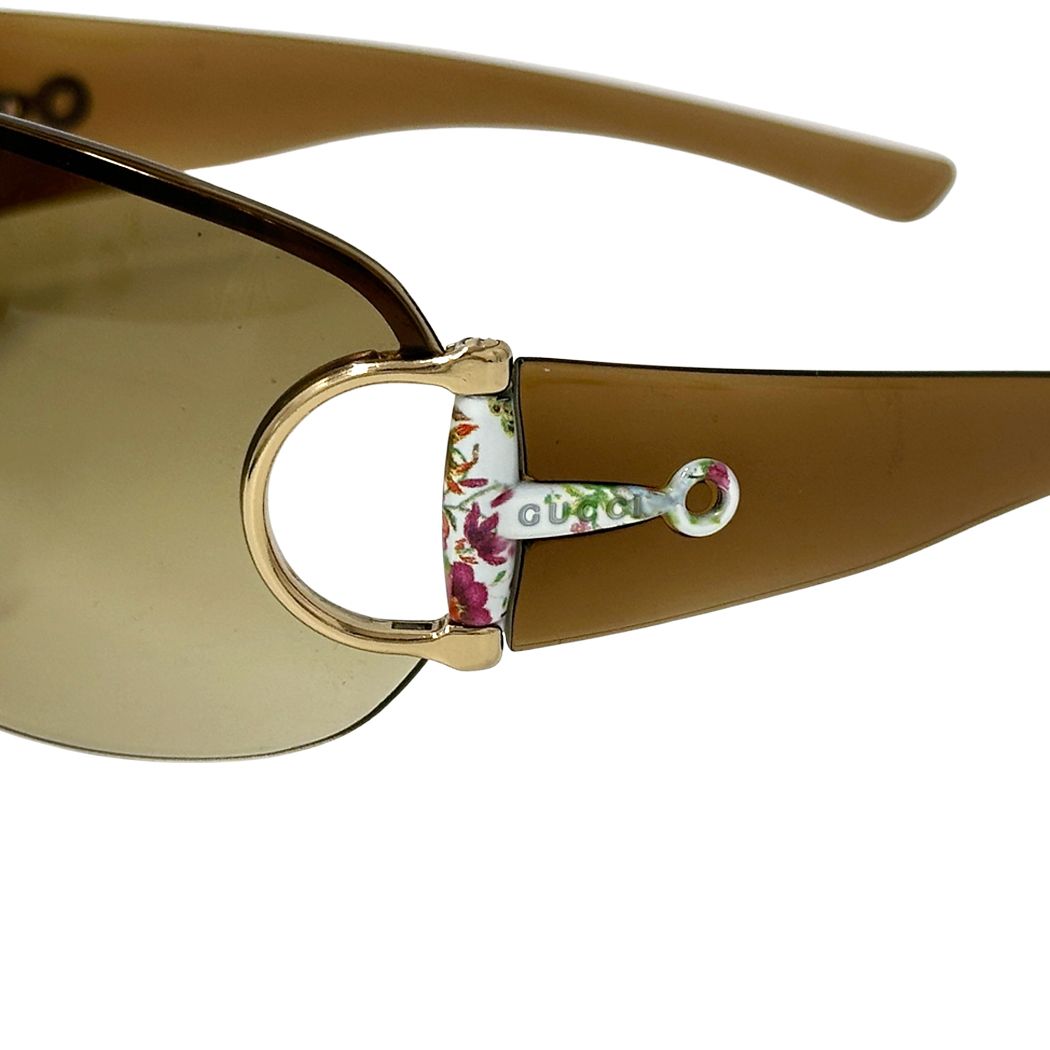 Gucci Sunglasses Horsebit Flora Brown S Shade Floral Flower Eyewear — view 5