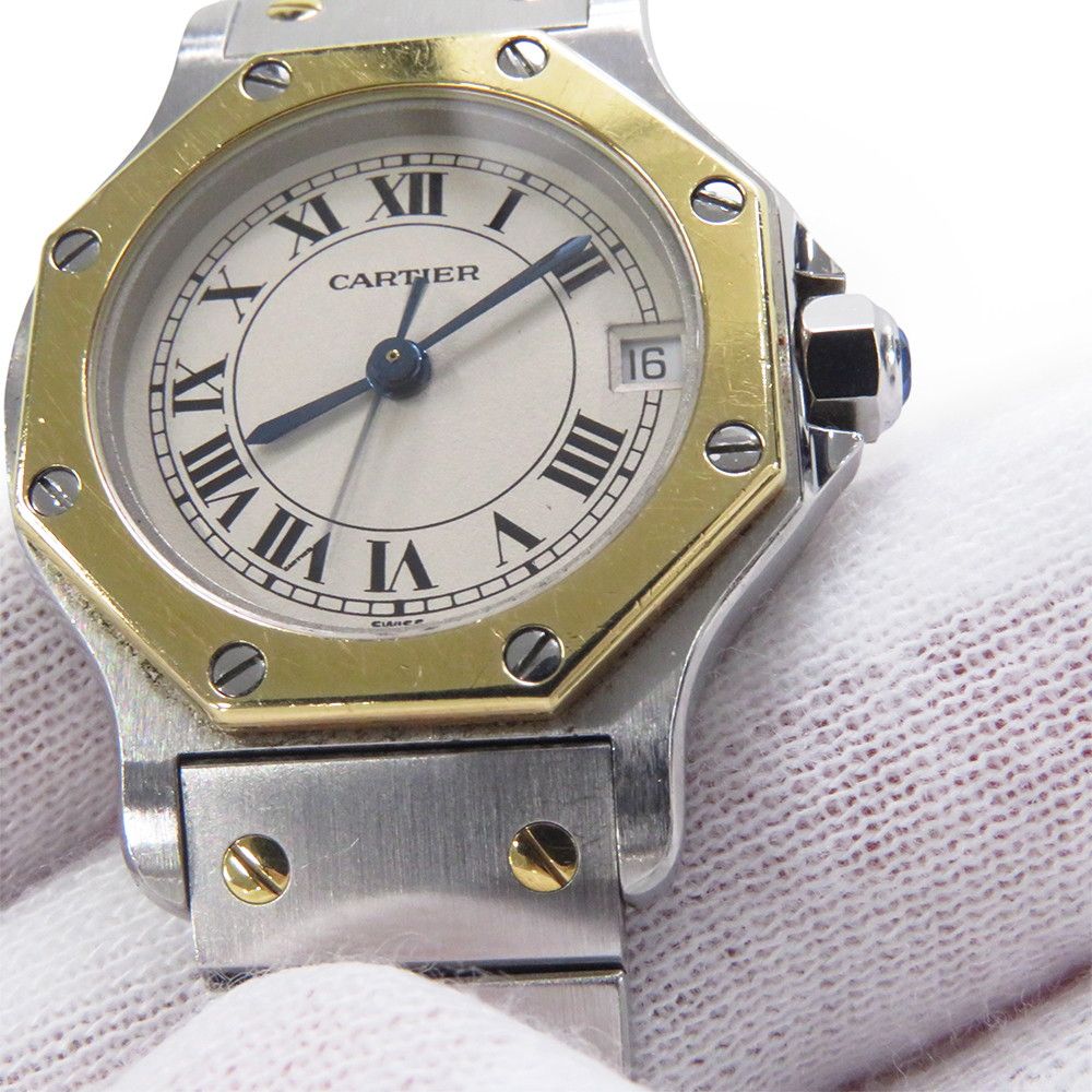 Cartier Santos Octagon SM Watch Ivory Dial Quartz — view 4