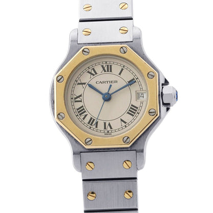 Cartier Santos Octagon SM Watch Ivory Dial Quartz