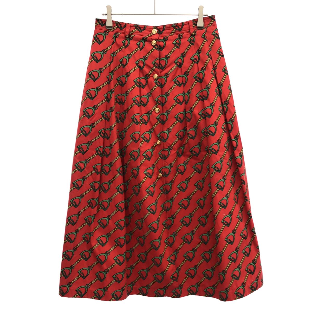 Gucci Horsebit Print Skirt Zabea Red 40