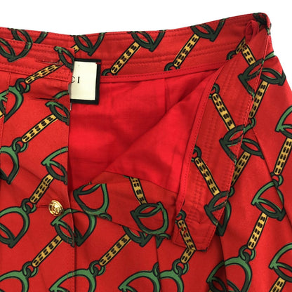 Gucci Horsebit Print Skirt Zabea Red 40 — view 4