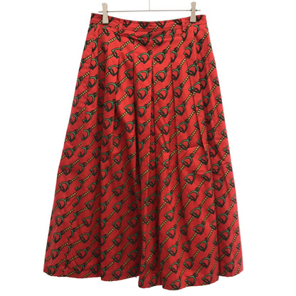 Gucci Horsebit Print Skirt Zabea Red 40 — view 2