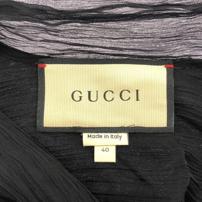 Gucci Silk Chiffon Blouse Shirt Black 40 — view 3