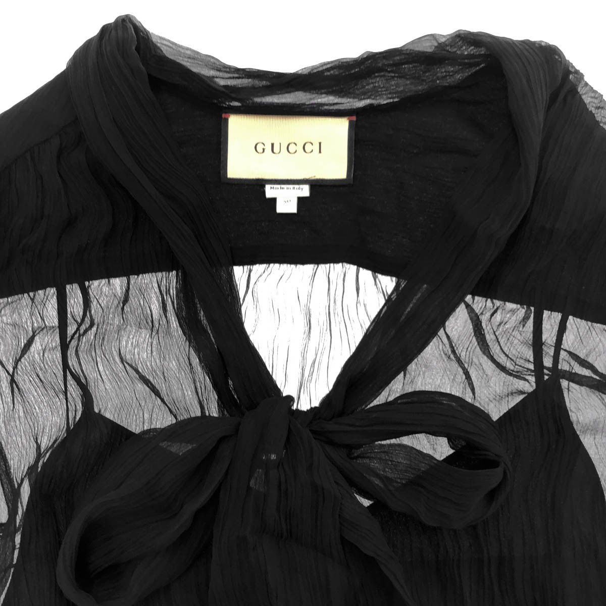 Gucci Silk Chiffon Blouse Shirt Black 40 — view 4