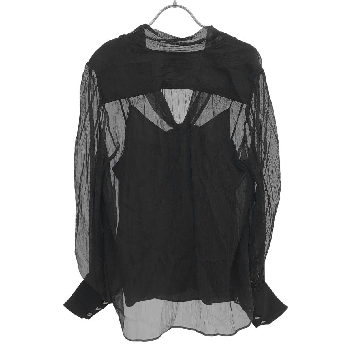 Gucci Silk Chiffon Blouse Shirt Black 40 — view 2