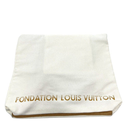 Louis Vuitton Fondation Tote Bag Museum Limited Logo Cotton Canvas White Beige — view 7