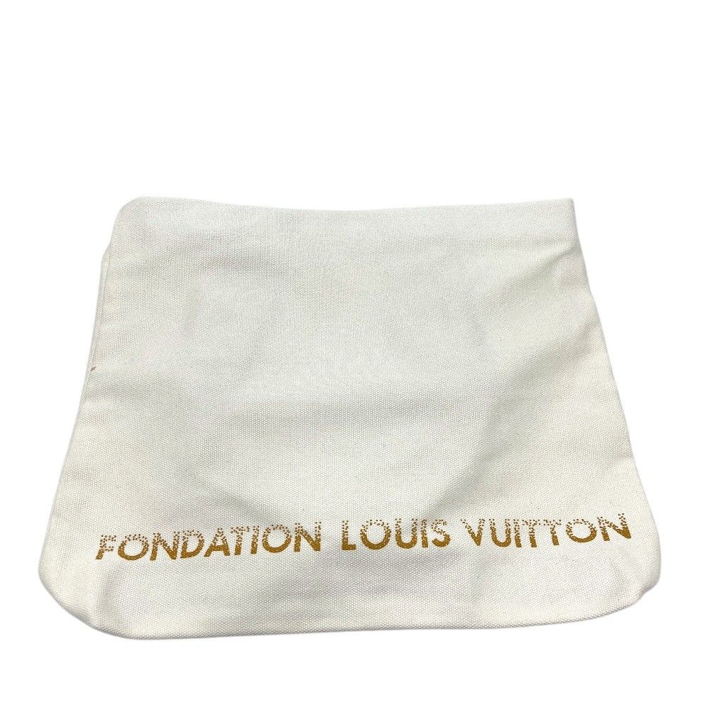 Louis Vuitton Fondation Tote Bag Museum Limited Logo Cotton Canvas White Beige — view 6