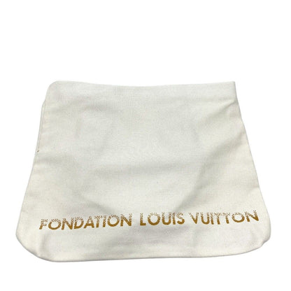 Louis Vuitton Fondation Tote Bag Museum Limited Logo Cotton Canvas White Beige — view 7
