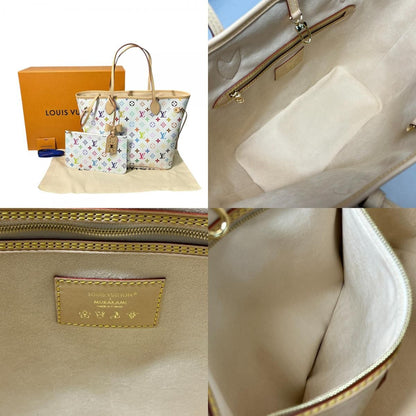 Louis Vuitton Tote Bag Neverfull MM Monogram Multicolor Canvas Blanc White — view 8