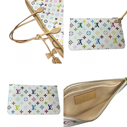 Louis Vuitton Tote Bag Neverfull MM Monogram Multicolor Canvas Blanc White — view 7