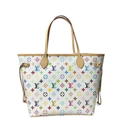 Louis Vuitton Tote Bag Neverfull MM Monogram Multicolor Canvas Blanc White — view 2