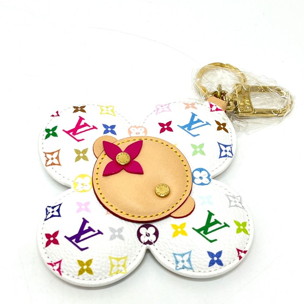 Louis Vuitton Bag Charm Vivienne Head Monogram Multicolor Canvas Blanc