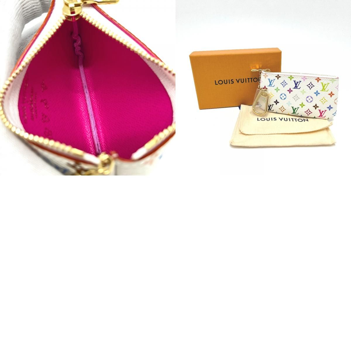 Louis Vuitton Coin Case Pochette Cles Monogram Multicolor Canvas Blanc — view 9