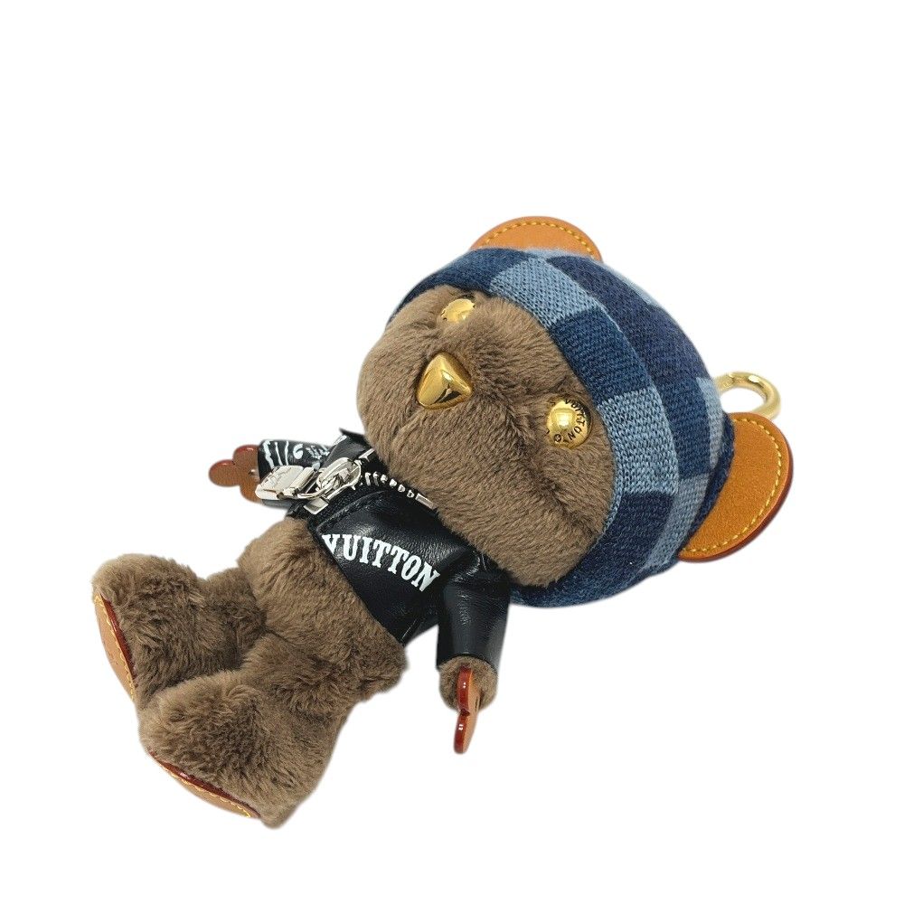 Louis Vuitton Bag Charm LV Bear Leather Canvas Noir