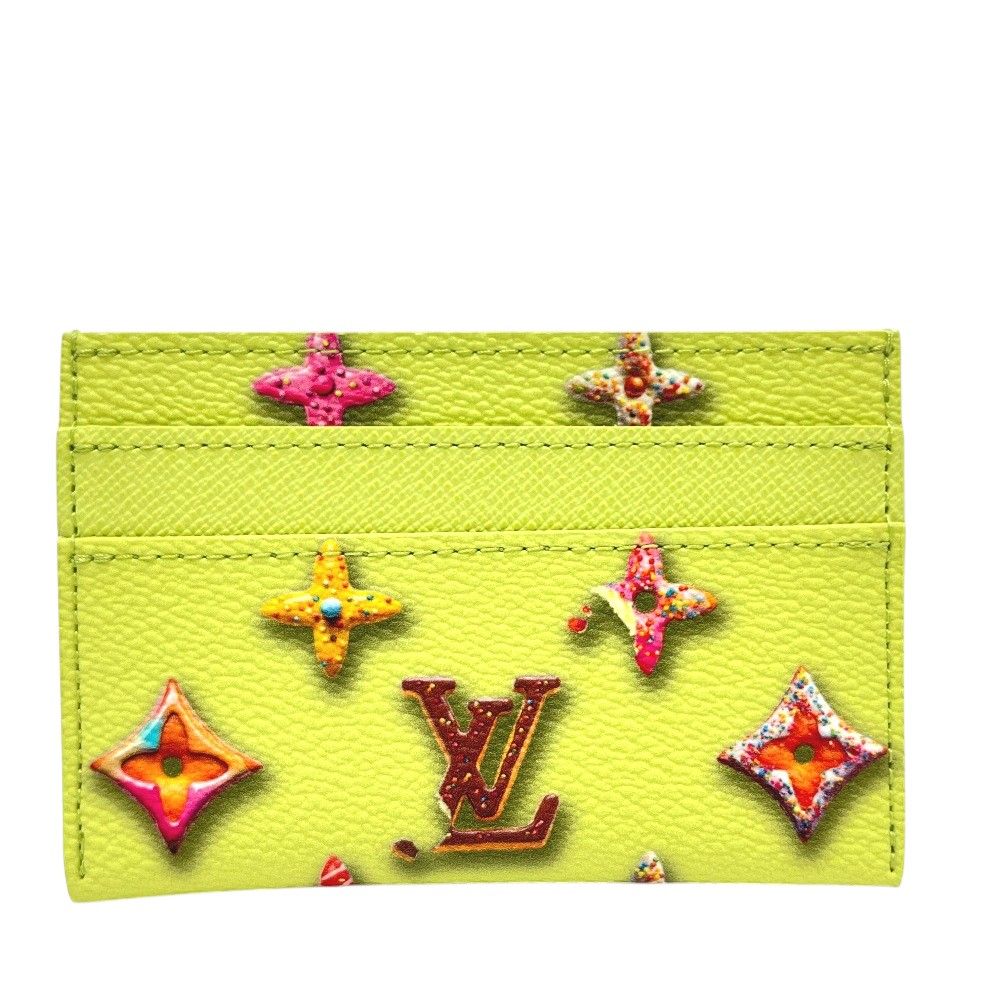 Louis Vuitton Card Case Holder Double Leather Pistachio Green