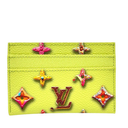 Louis Vuitton Card Case Holder Double Leather Pistachio Green