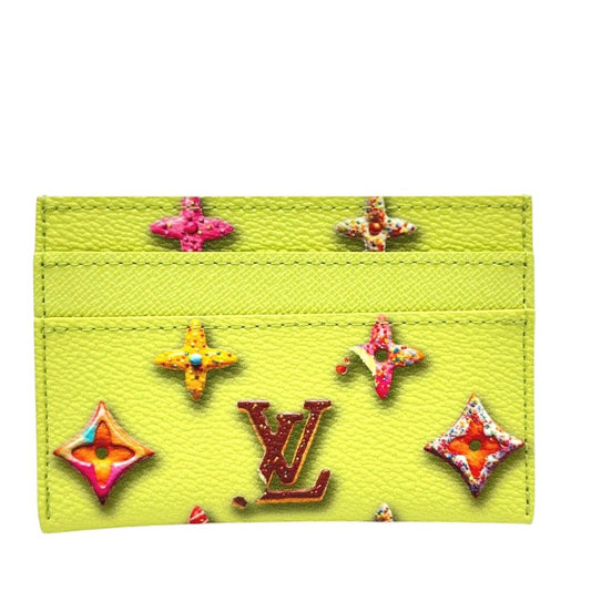 Louis Vuitton Card Case Holder Double Leather Pistachio Green