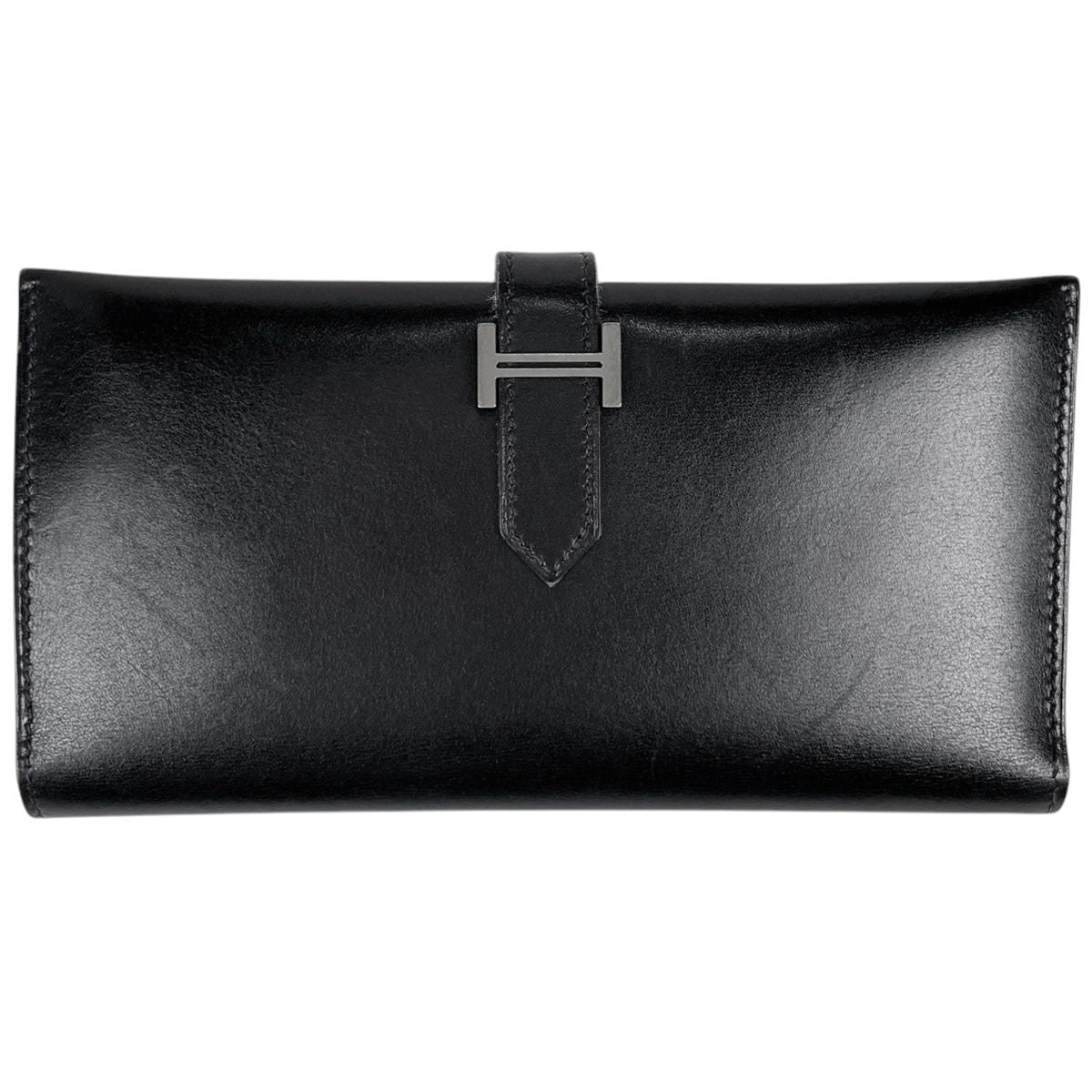 Hermes Bearn Wallet Box Calf Black