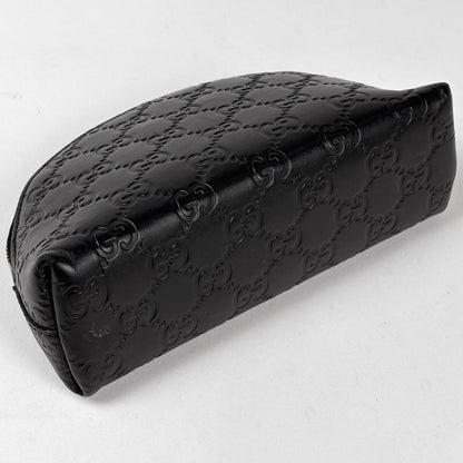 Gucci Makeup Pouch Guccissima GG Pattern Ribbon Marais Black — view 2