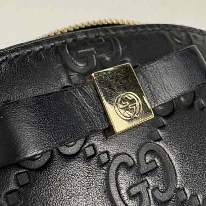 Gucci Makeup Pouch Guccissima GG Pattern Ribbon Marais Black — view 5