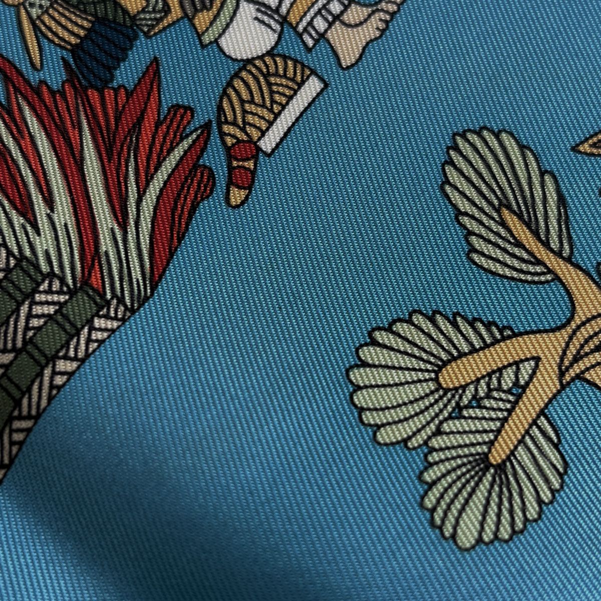 Hermes Carre 90 Astres Et Soleils Scarf Celestial and Sun Ethnic Silk Blue — view 3