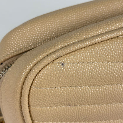 Saint Laurent Shoulder Bag Lou Fringe Leather Beige — view 5