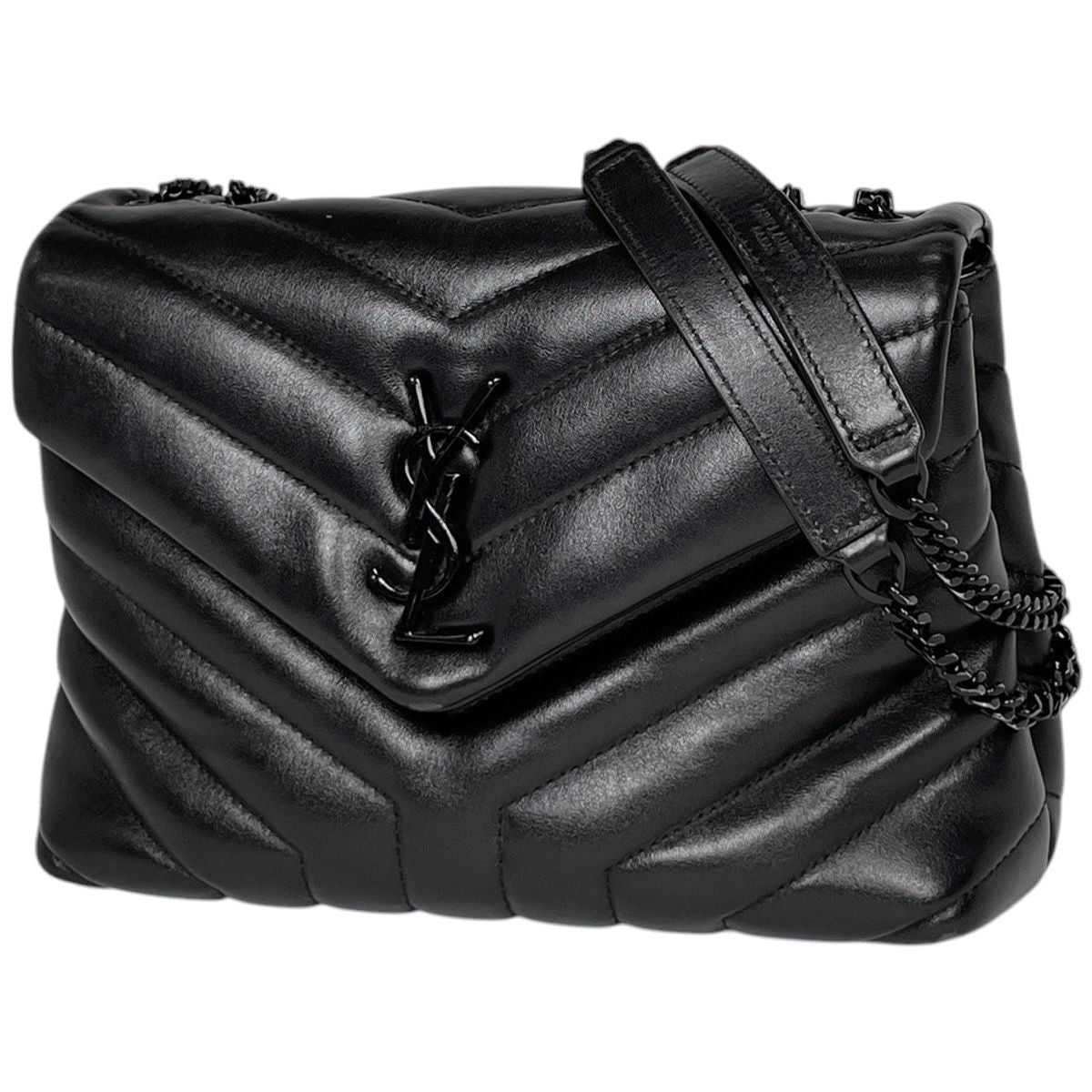 Saint Laurent Shoulder Bag Loulou Small Leather Black