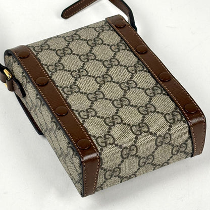 Gucci Shoulder Bag Horsebit GG Pattern Brown — view 2