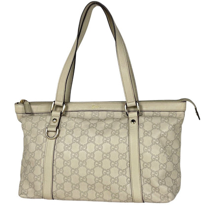 Gucci Guccissima Tote GG Pattern Shimarais White
