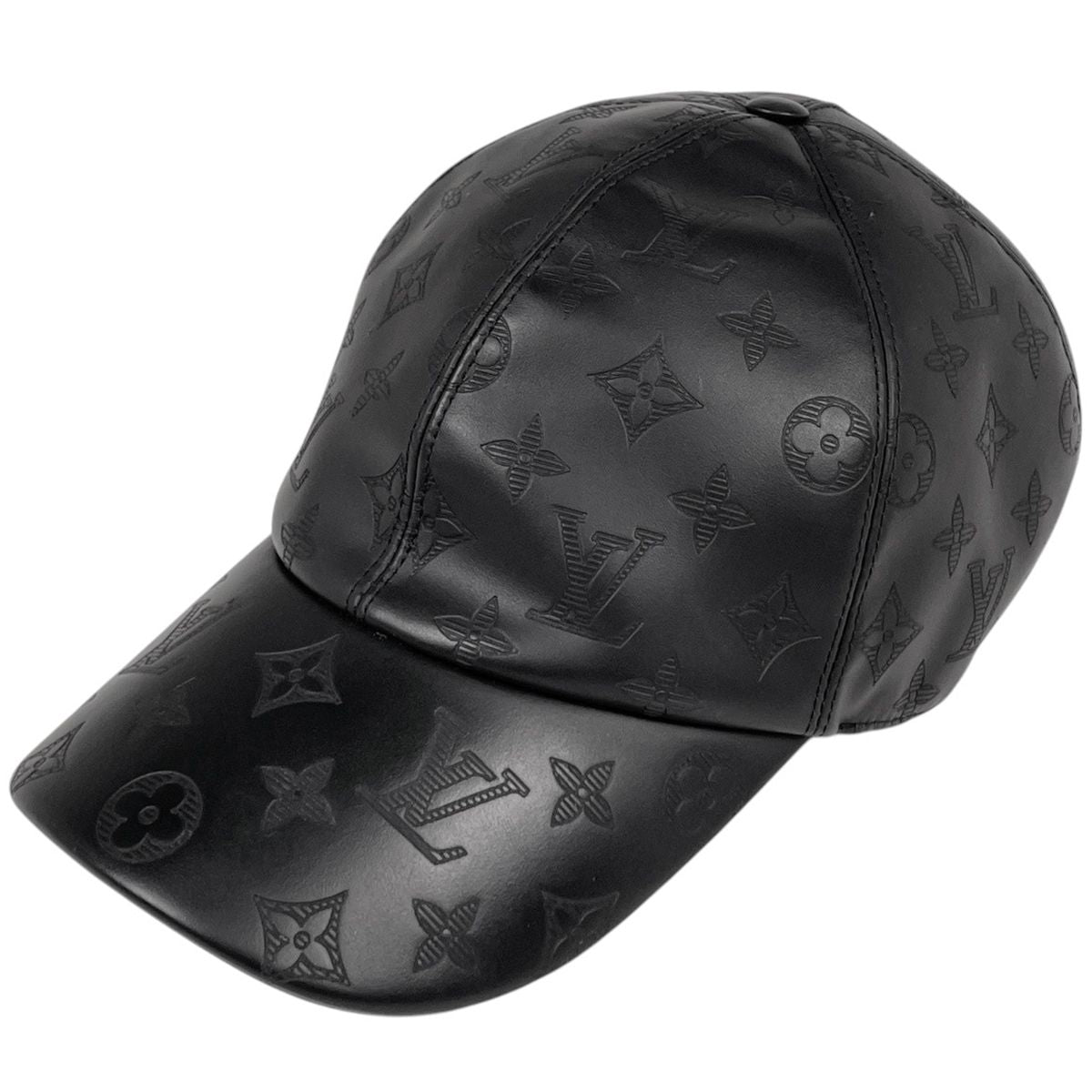 Louis Vuitton Cap Monogram Shadow Hat Leather Noir